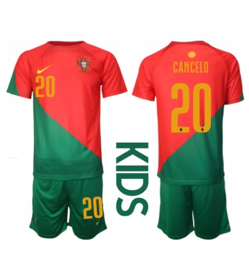 Portugal Joao Cancelo #20 babykläder Hemmatröja barn VM 2022 Korta ärmar (+ Korta byxor)